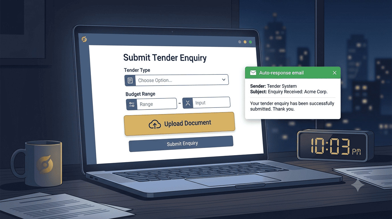 The 10 PM Email That Won a Tender: How a Website Contact Form Became a 24/7 Bid Submission