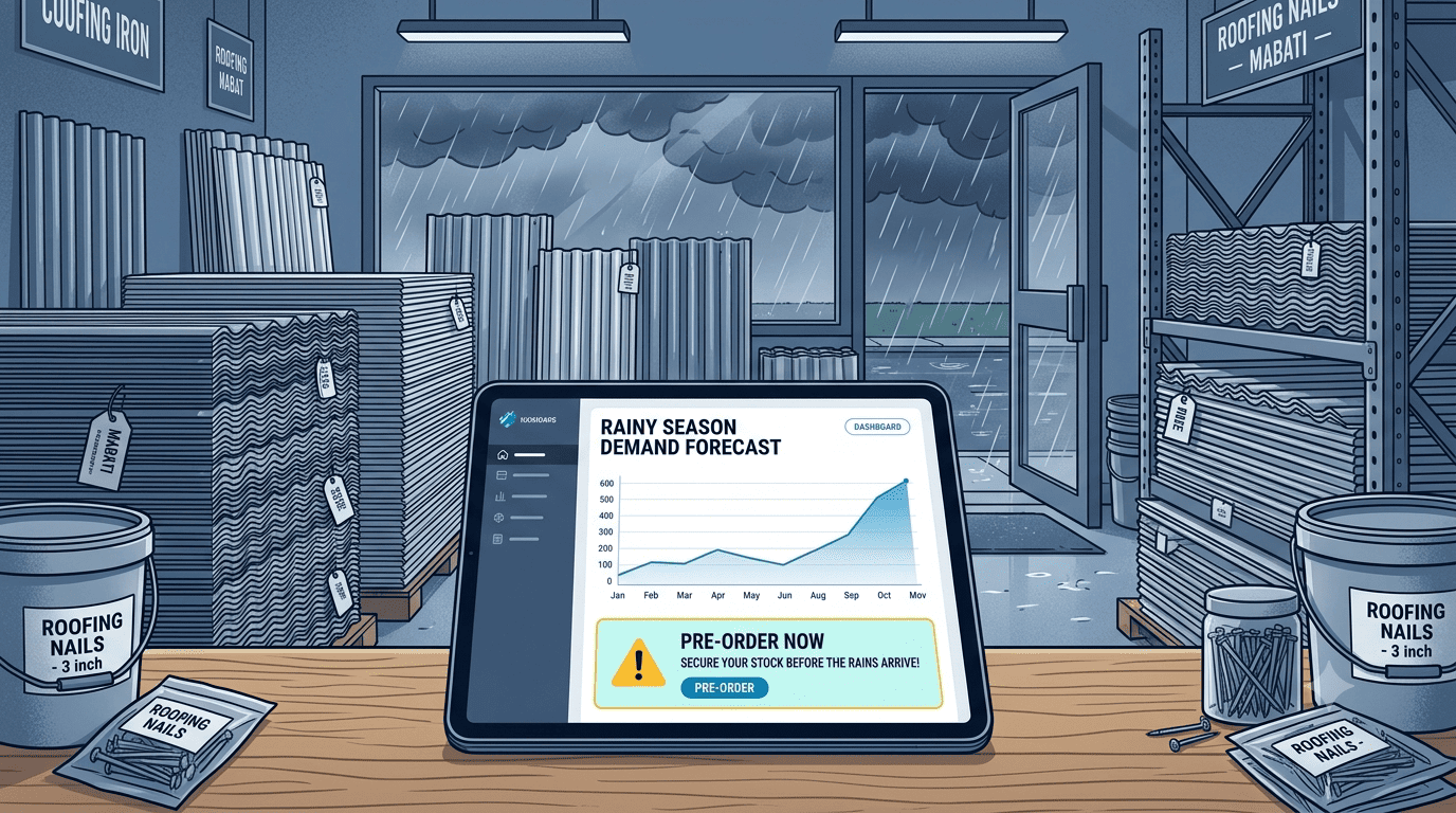 How a Hardware Store Uses Rainy Season Data to Stock Emergency Roofing Materials