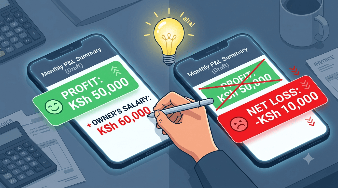 The "I Thought Tuko Kwa Profit" Illusion: How to Add Your Own Unpaid Salary to Your P&L and See If Your Business Is Really Making Money